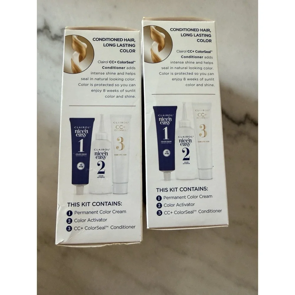 Lot of 2 Clairol Nice n' Easy Hair Color Medium Golden Blonde #8G, NEW & SEALED